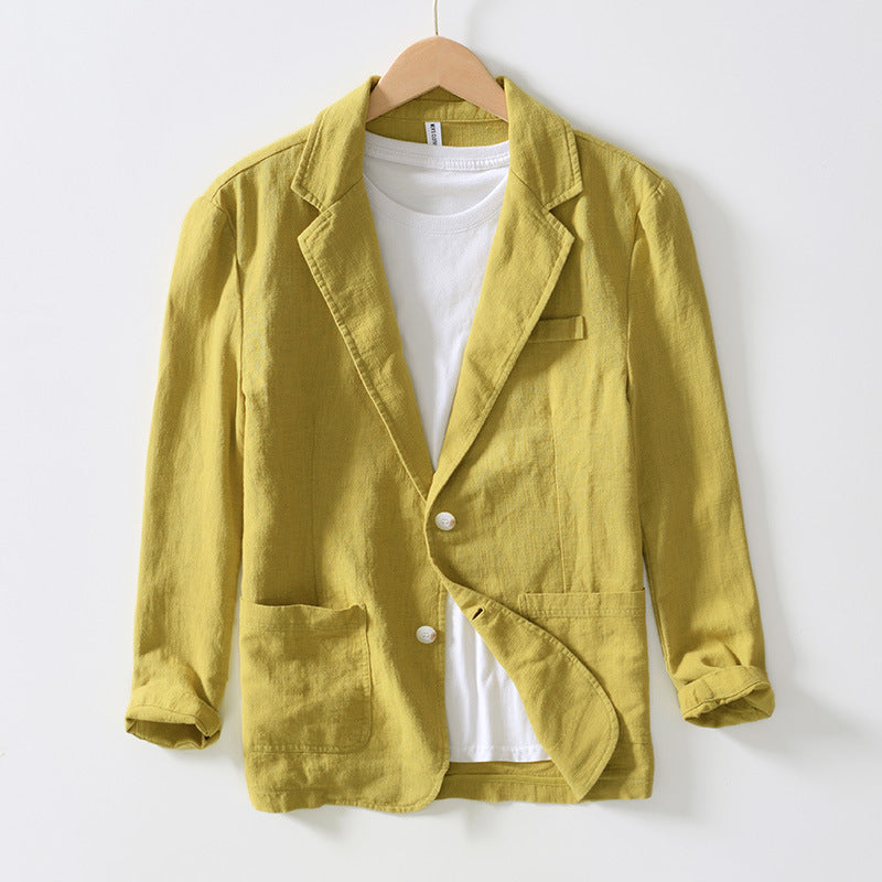 Men's Sustainable Linen Jacket - Lightweight All-Season Casual Blazer