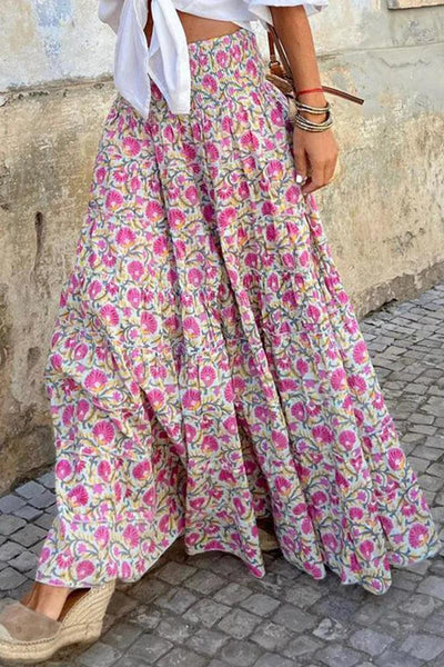 Bohemian Maxi Skirt with Print for Women