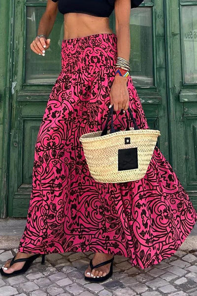 Bohemian Maxi Skirt with Print for Women