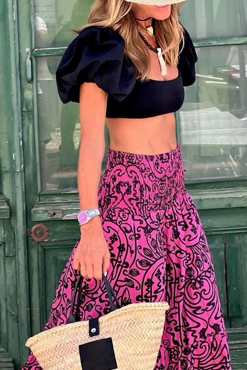 Bohemian Maxi Skirt with Print for Women