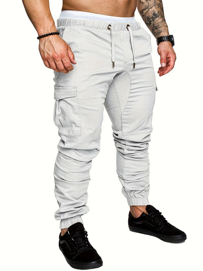 Cargo jogger pants with elastic waist for men