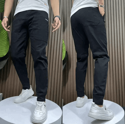 Men’s Jogger Pants - Stretch Fabric - Tapered Fit - Elastic Waist & Cuffs - Multi-Pocket