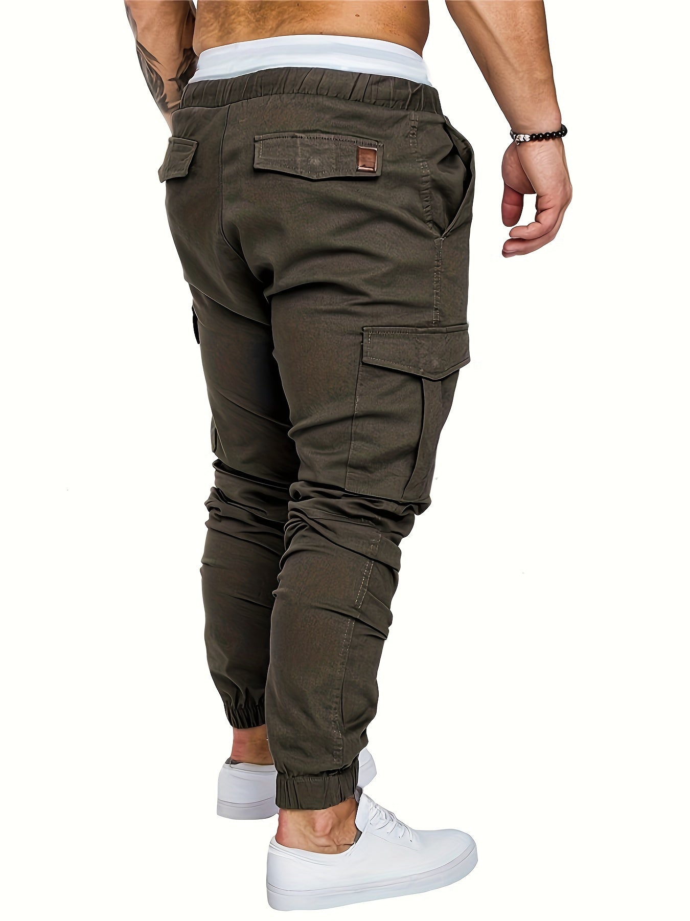 Cargo jogger pants with elastic waist for men