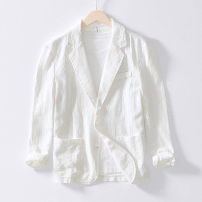 Men's Sustainable Linen Jacket - Lightweight All-Season Casual Blazer