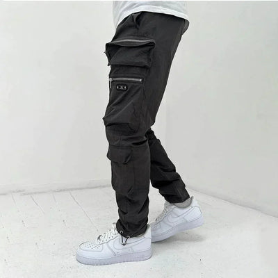 Men's Cargo Trousers - Tapered Fit - Multi-Pocket Utility Design - Casual Everyday Wear