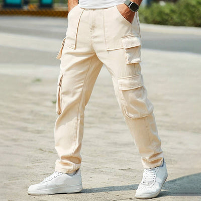 Men’s Cargo Trousers - Relaxed Fit - Multi-Pocket Utility Design - Durable Fabric