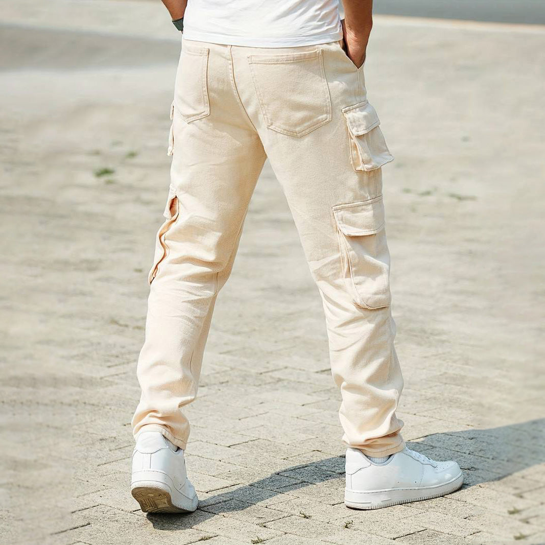 Men’s Cargo Trousers - Relaxed Fit - Multi-Pocket Utility Design - Durable Fabric