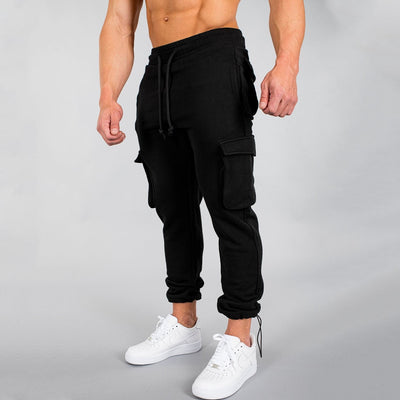 Men’s Cargo Joggers – Slim Fit – Elastic Waist – Multiple Utility Pockets – Cuffed Ankles