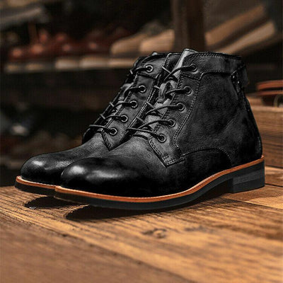 Men's Leather Lace-Up Ankle Boots