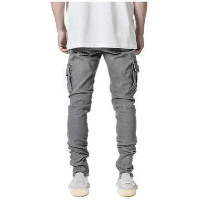 Men's stacked jeans with pocket detail