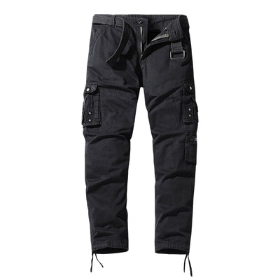 Men’s Cargo Trousers - Relaxed Fit - Multi-Pocket Utility Design - Adjustable Ankle Cuffs