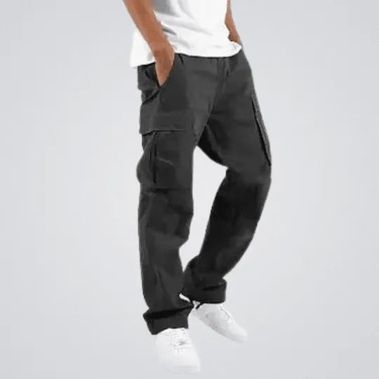 Men’s Cargo Pants - Cotton Blend - Relaxed Fit - Multiple Pockets - Durable Utility Wear