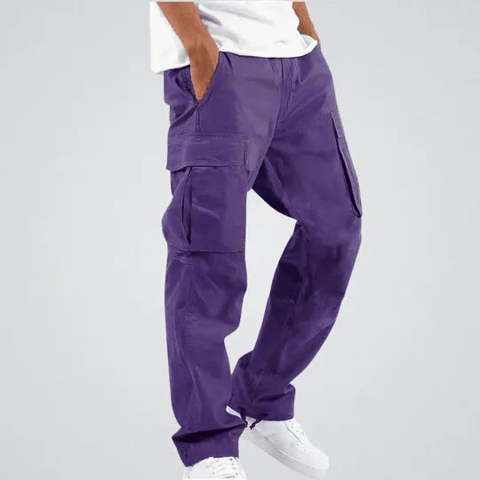 Men’s Cargo Pants - Cotton Blend - Relaxed Fit - Multiple Pockets - Durable Utility Wear