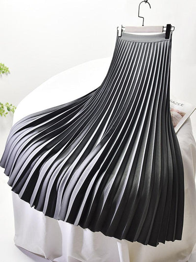 High-Waisted Pleated Midi Skirt for Women