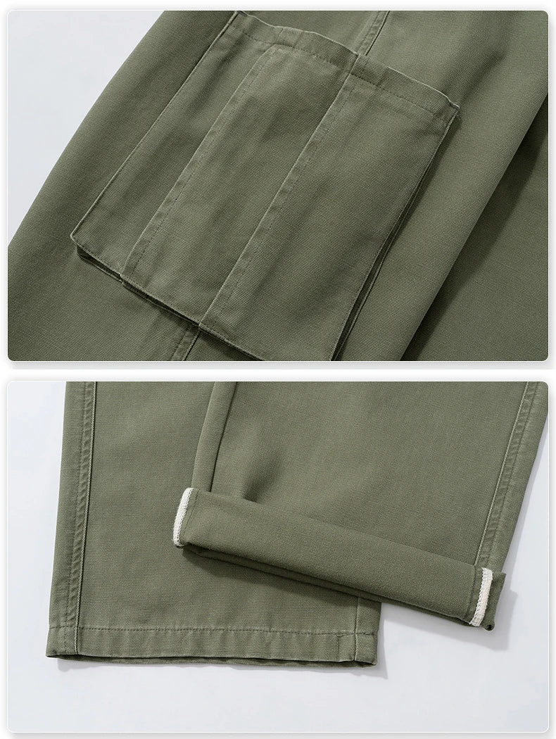 Men’s Cargo Trousers - Relaxed Fit - Multiple Pockets - Durable Cotton Fabric