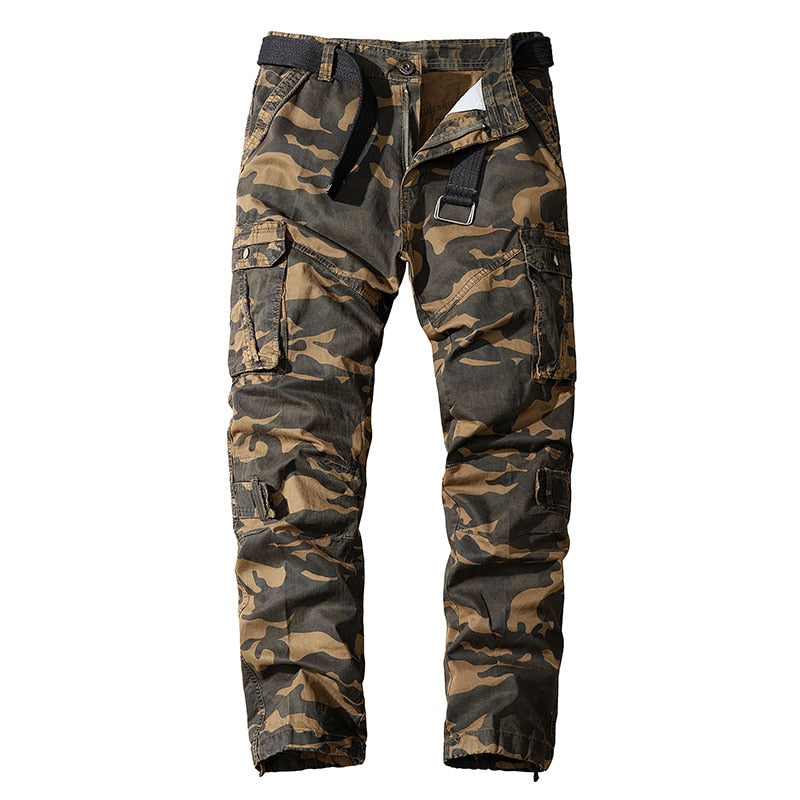 Men’s Cargo Trousers - Loose Fit - Multi-Pocket Utility Design - Durable Fabric