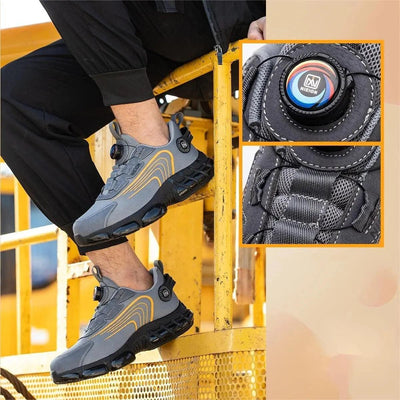 Work Safety Shoes with Rotating Buckle for Men