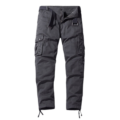 Men’s Cargo Trousers - Relaxed Fit - Multi-Pocket Utility Design - Adjustable Ankle Cuffs