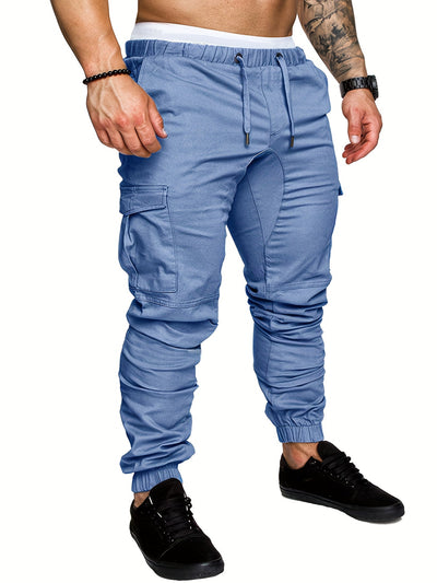 Cargo jogger pants with elastic waist for men