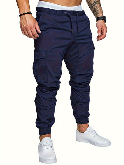 Cargo jogger pants with elastic waist for men