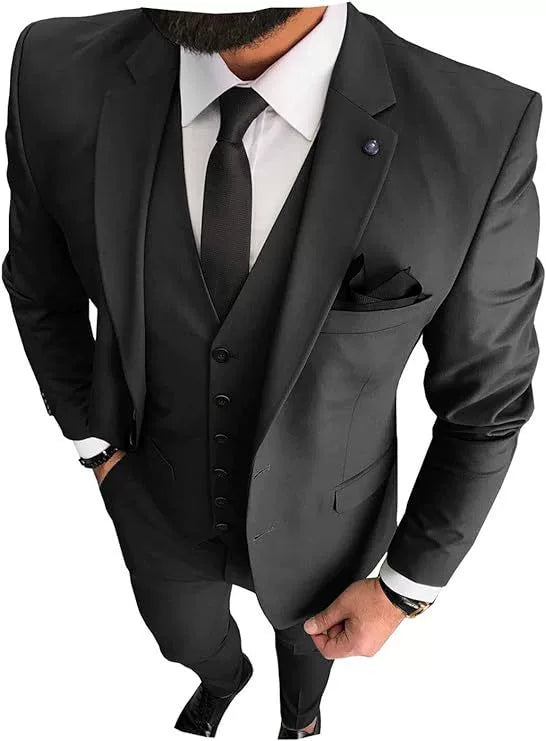 Men's 3-Piece Suit – Formal Slim Fit Business Attire