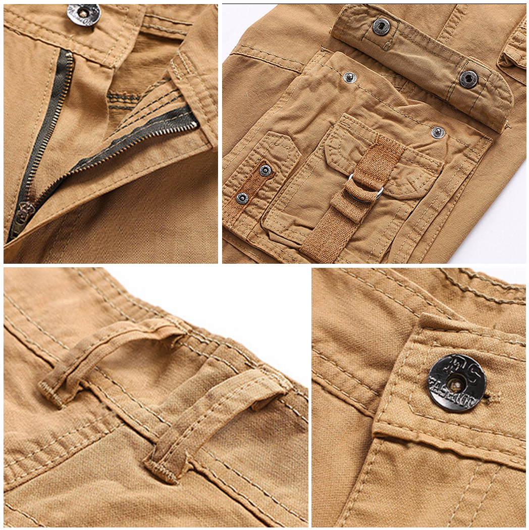 Men’s Cargo Trousers - Relaxed Fit - Multi-Pocket Utility Design - Adjustable Ankle Cuffs