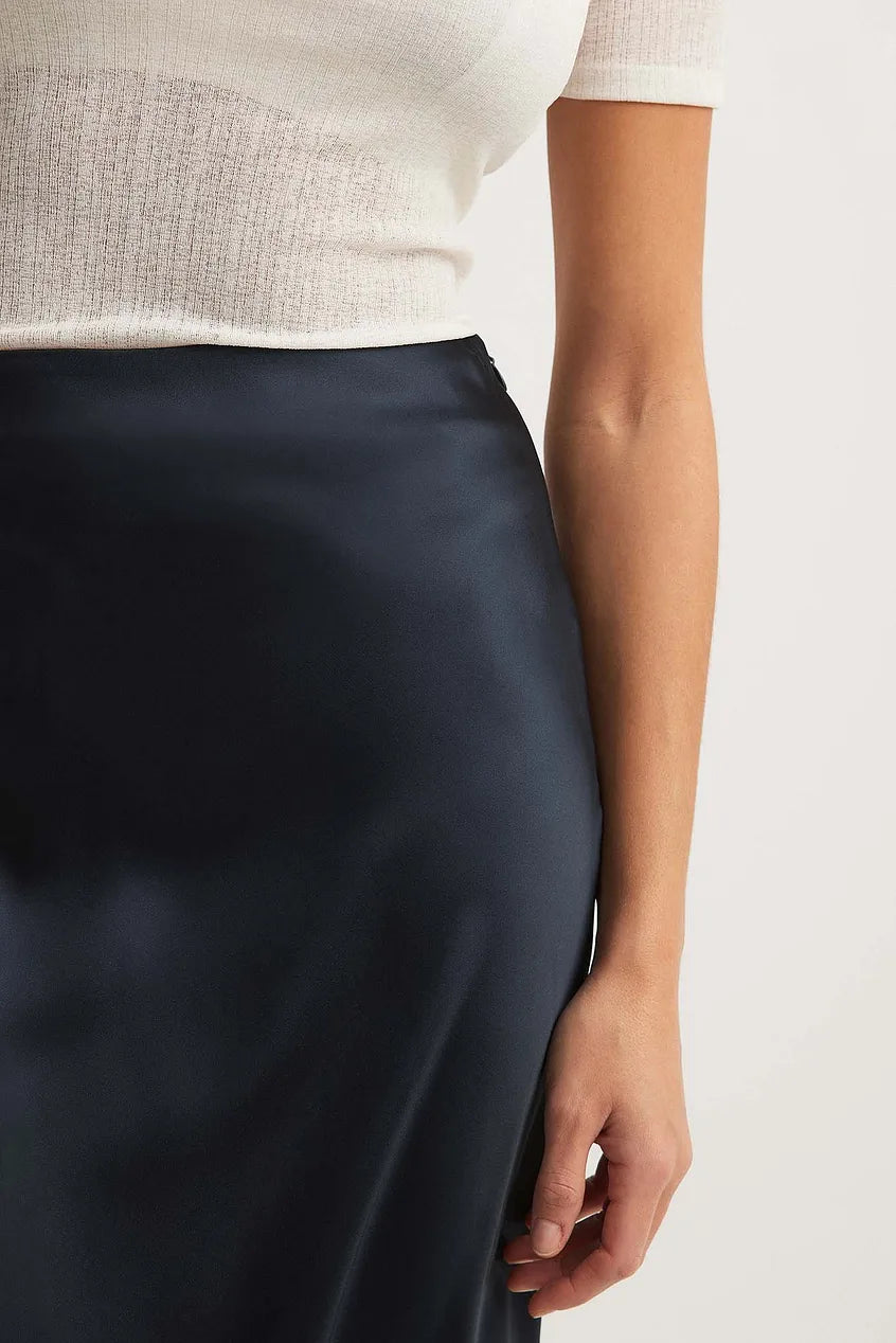 Women's Maxi Skirt - Sleek Satin - Flowing A-Line Silhouette - Elegant Formal Wear